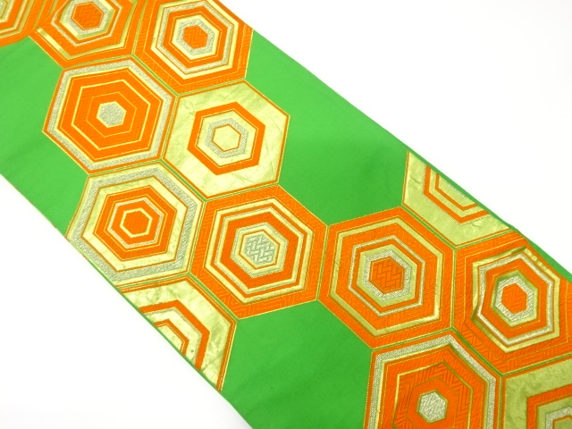 JAPANESE KIMONO / ANTIQUE FUKURO OBI / WOVEN KIKKO